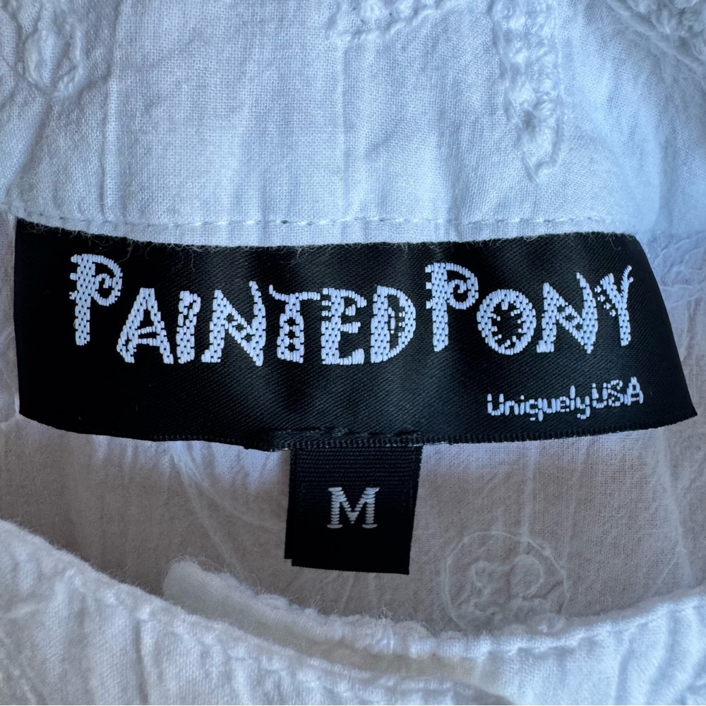 Painted Pony White Embroidered Linen Blend Jacket - Picture 4 of 7
